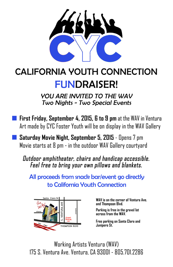 poster of California Youth Connection fundraiser